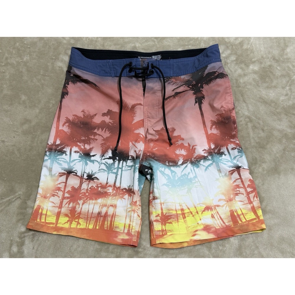 No Boundaries Palm Trees Quick Dry Board Shorts-Men's Size 30 Pool Swim Trunks